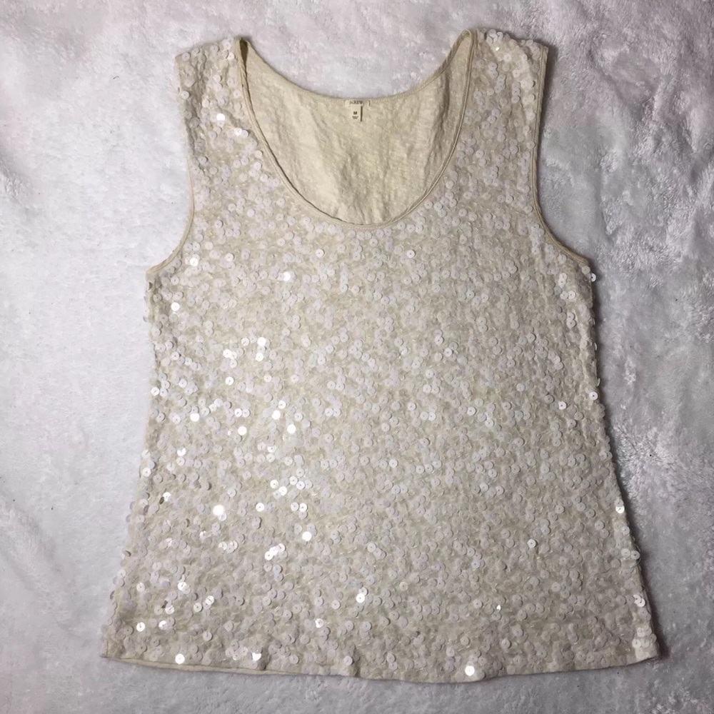 J.Crew Women's Medium Tank Top All Over Sequined